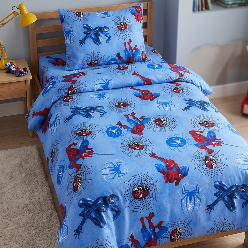 Spider Kids Single Bedding Set – 3 Piece Duvet Cover Set