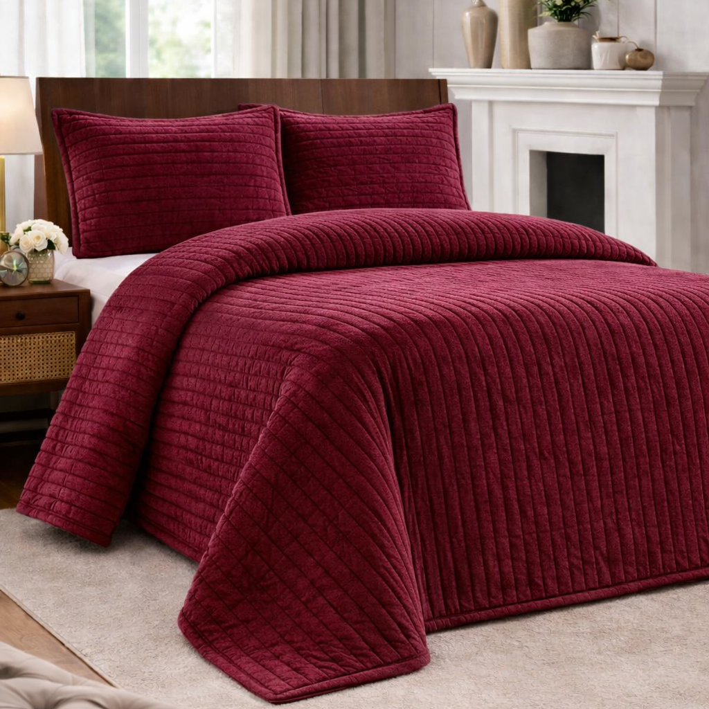 Premium Double Blanket Set – 220x240 cm Ultra Soft Cozy Blanket & 2 Pillow Covers