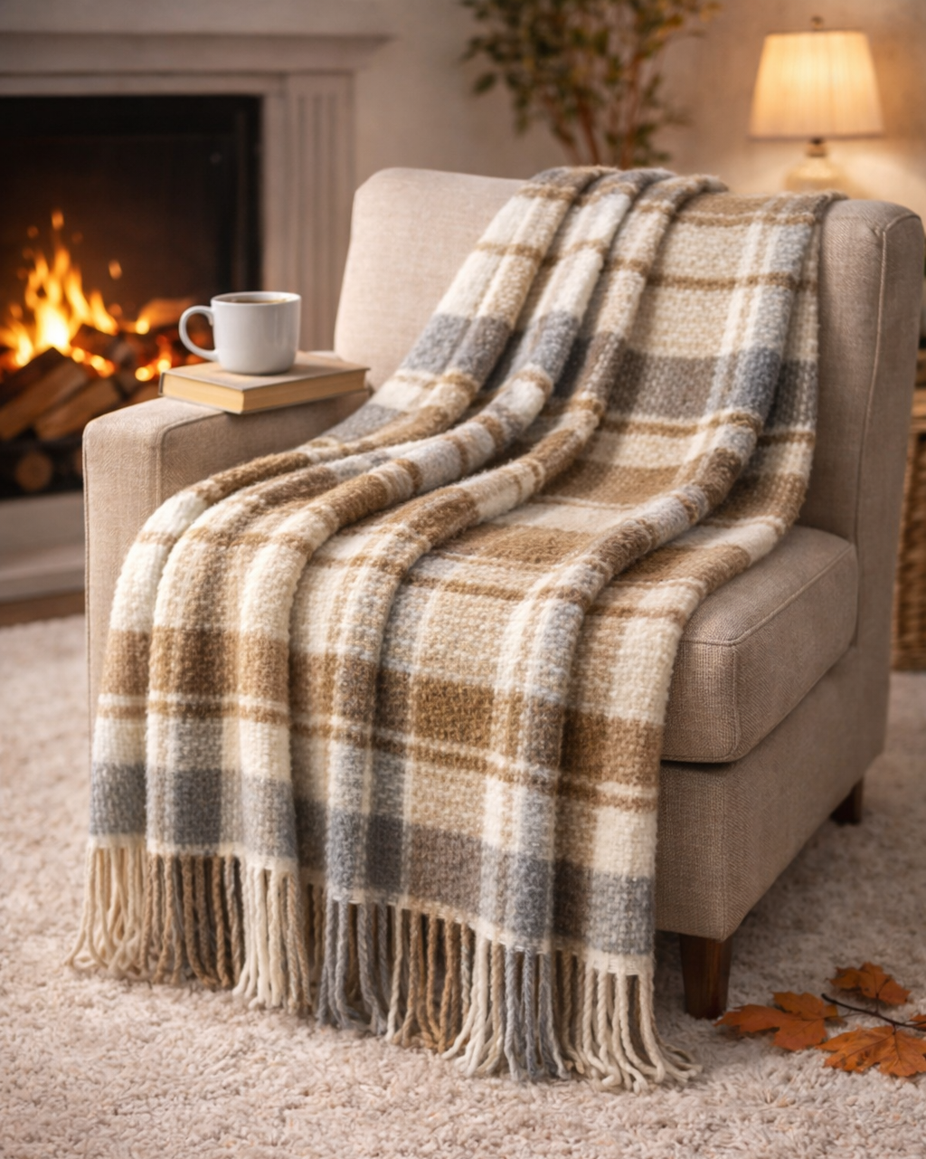 Cozy Life Luxury Throw Blanket – Soft Plaid TV Blanket