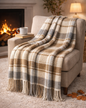 Cozy Life Luxury Throw Blanket – Soft Plaid TV Blanket