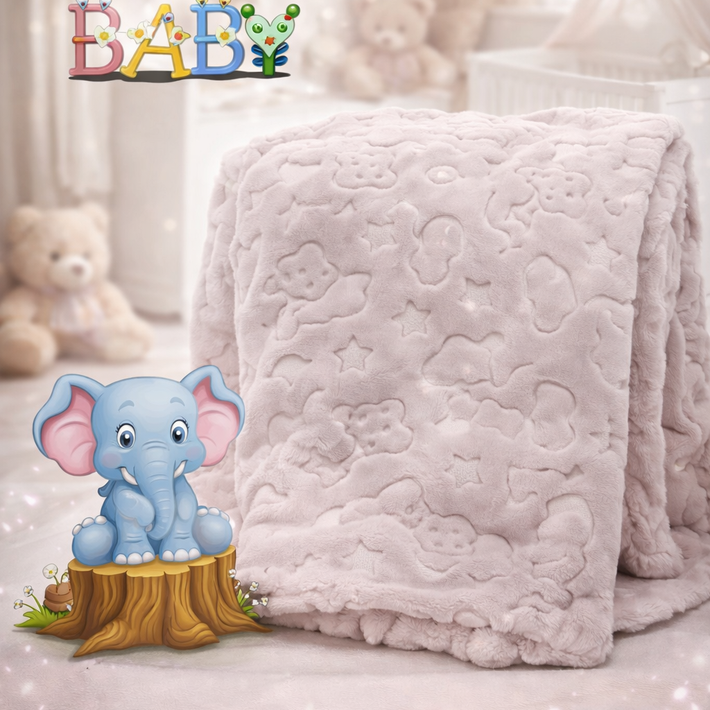 Luxury Emboss Baby Blanket – Soft Cozy Nursery Blanket 100x120 cm
