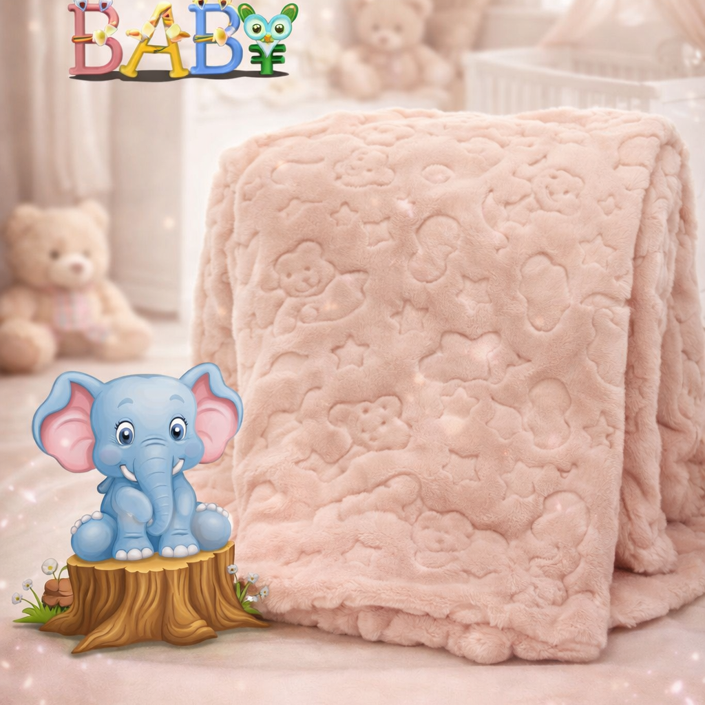 Luxury Emboss Baby Blanket – Soft Cozy Nursery Blanket 100x120 cm