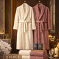 8 Piece Family Bathrobe & Towel Spa Set 100% Cotton
