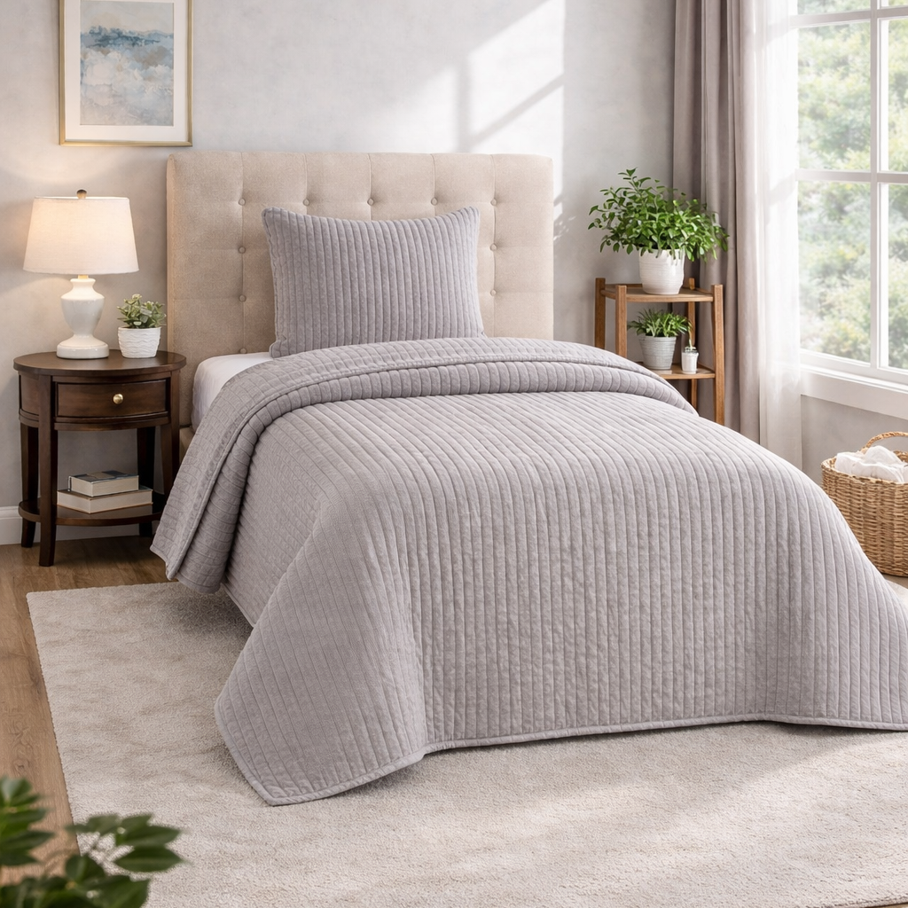 Luxury Single Blanket Set – 150x220 cm Soft Textured Blanket with Pillow Cover