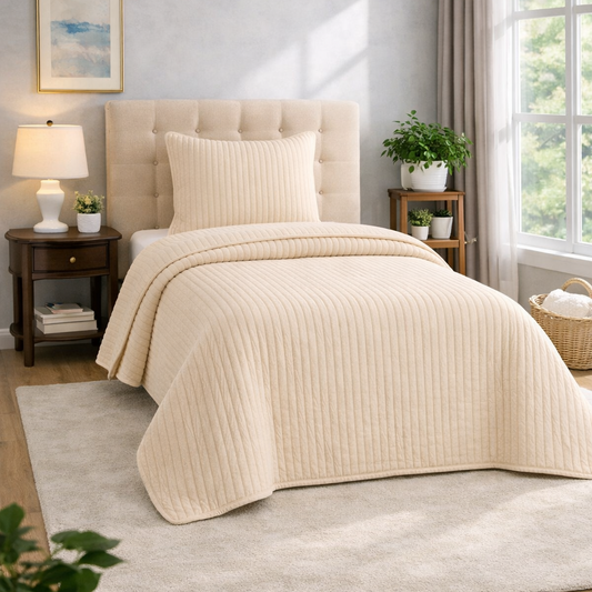 Luxury Single Blanket Set – 150x220 cm Soft Textured Blanket with Pillow Cover