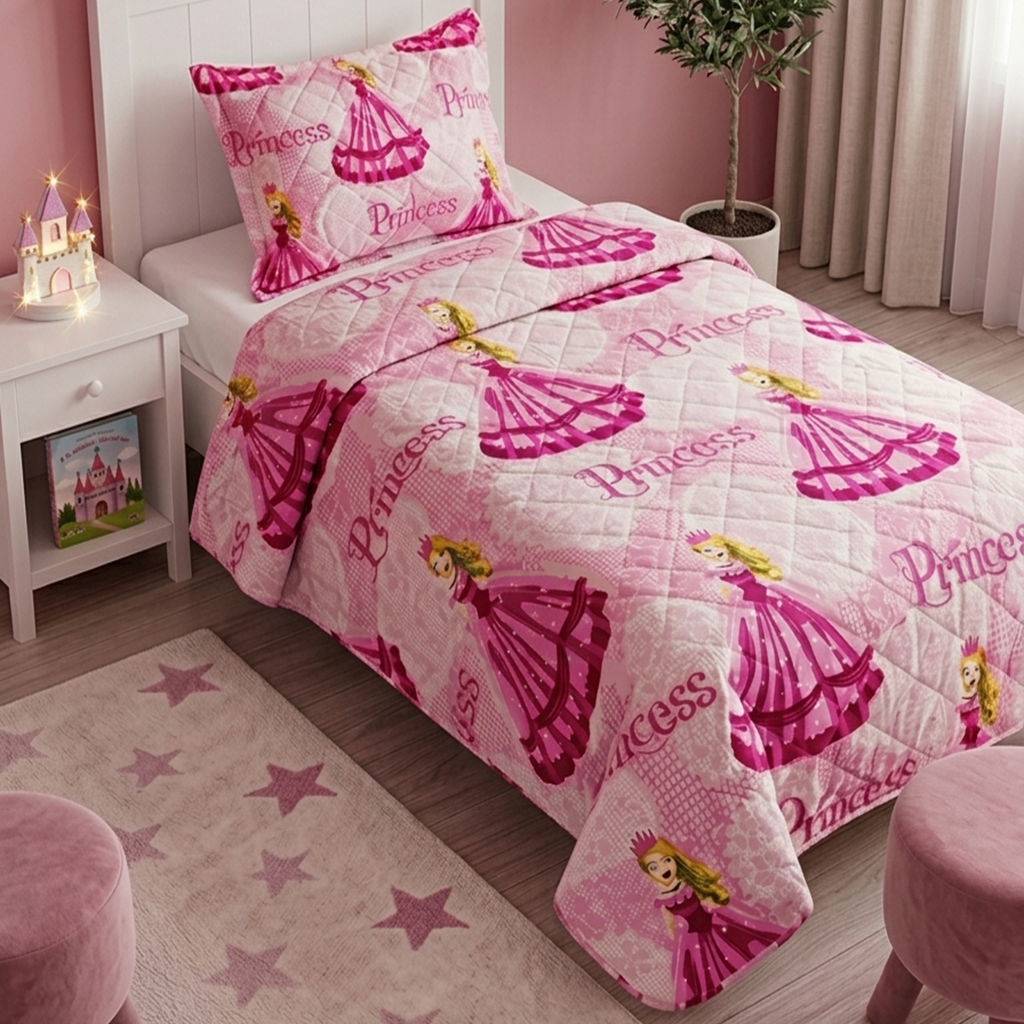 Princess Kids Pike Set – Single Size Girls Bedding Set