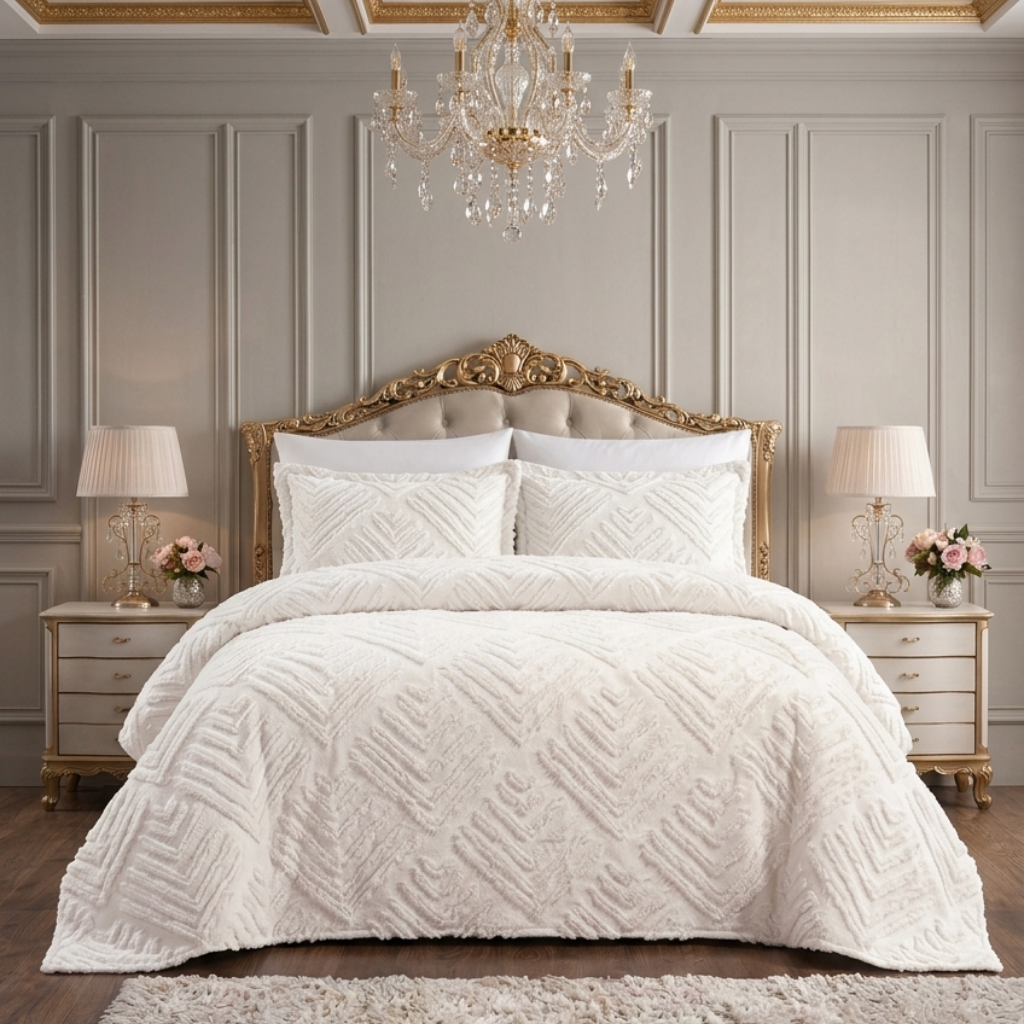 Luxury 6 Piece Double Pike Set – Bed Sheet, Pillow & Cushion Cover Set