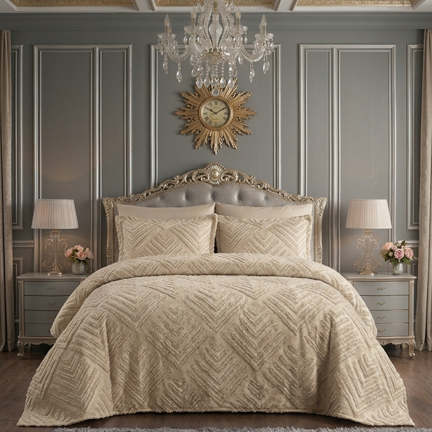 Luxury 6 Piece Double Pike Set – Bed Sheet, Pillow & Cushion Cover Set